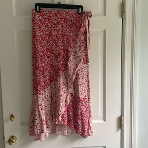 Skies Are Blue Ruffled Wrap Skirt